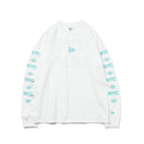 長袖 コットン Tシャツ New York City NYC フラッグロゴ ホワイト × エメラルドグリーン レギュラーフィット - 13330953-S | NEW ERA ニューエラ公式オンラインストア