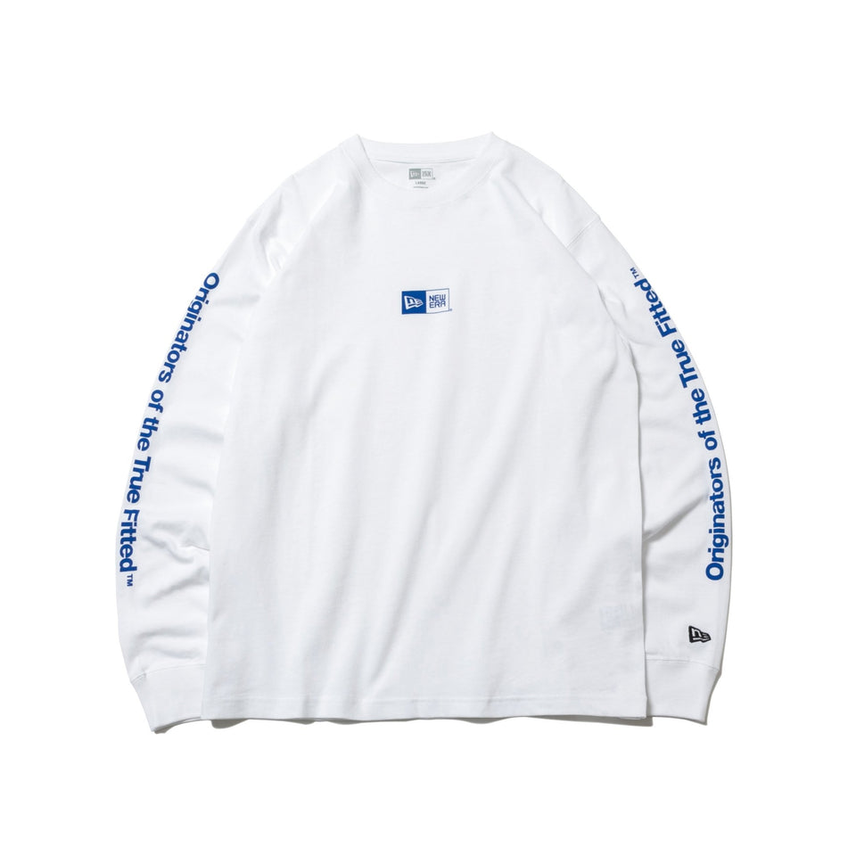 長袖 コットン Tシャツ Originators of the True Fitted ホワイト × ブルー レギュラーフィット - 12542684-S | NEW ERA ニューエラ公式オンラインストア