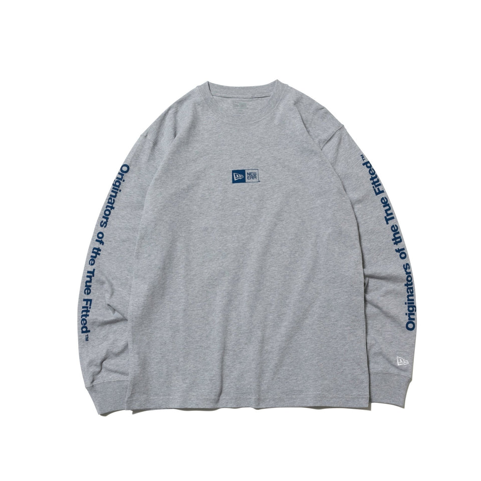 長袖 コットン Tシャツ Originators of the True Fitted グレー × ネイビー レギュラーフィット - 12542685-S | NEW ERA ニューエラ公式オンラインストア
