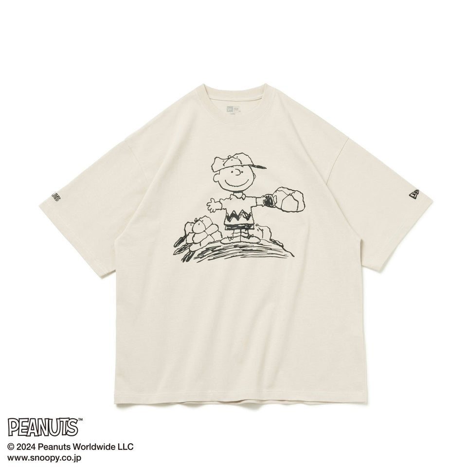 半袖 オーバーサイズド コットン Tシャツ PEANUTS ピーナッツ チャーリー・ブラウン 野球 ストーン - 14124665-S | NEW ERA ニューエラ公式オンラインストア