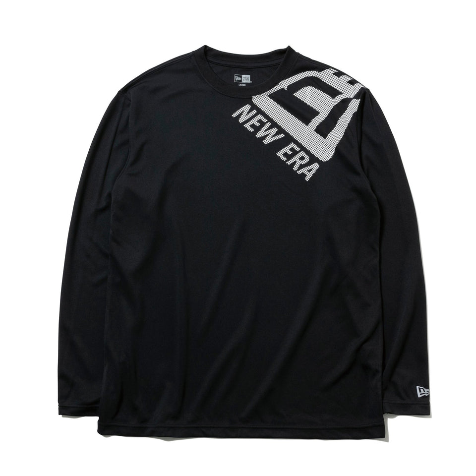 長袖 テックTシャツ ドットフラッグ ショルダー ブラック × ホワイト 【 Performance Apparel 】 - 12375728-XS | NEW ERA ニューエラ公式オンラインストア