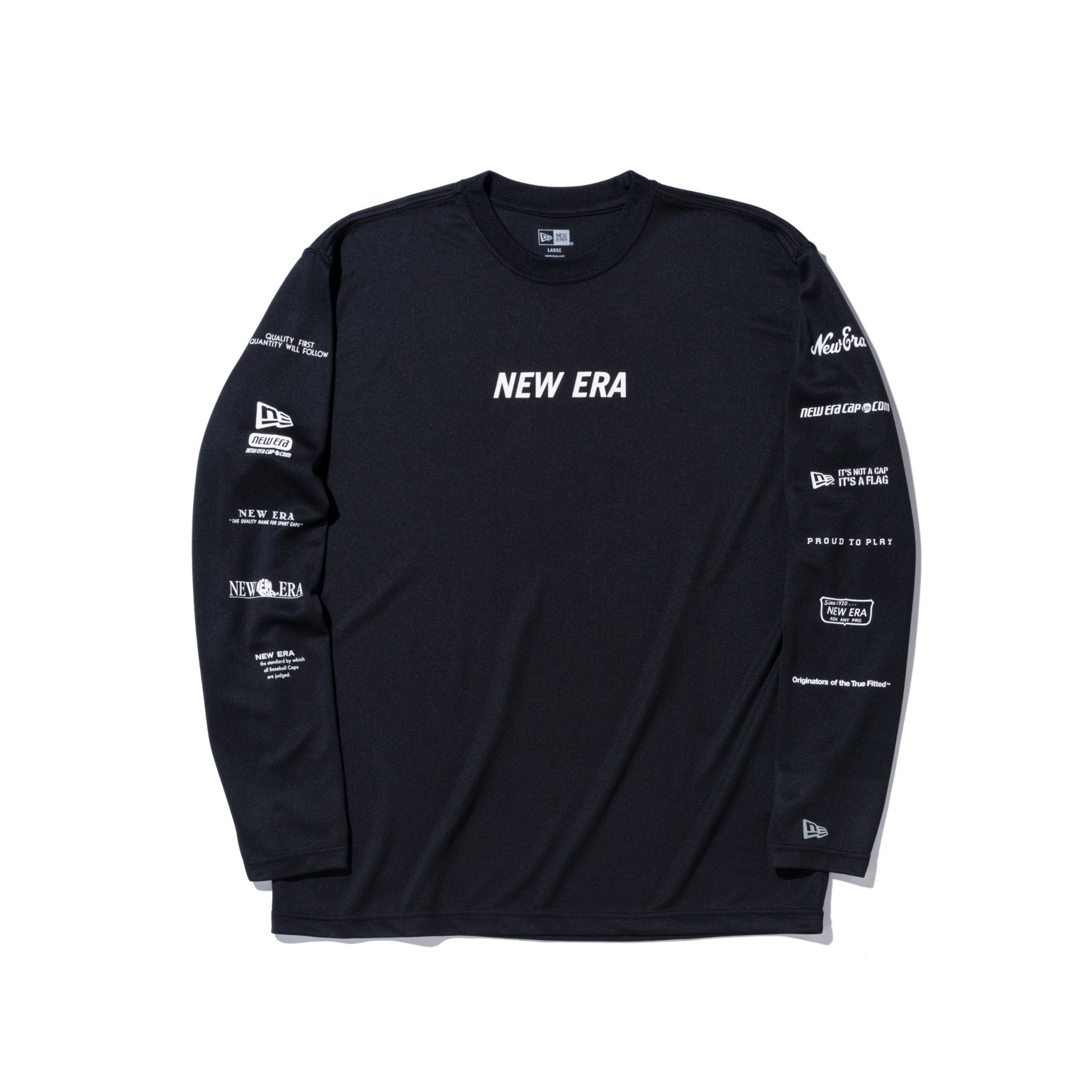 ニューエラ PA LS TECH TEE BLK LOGO WHI トップス 長袖Tシャツ（ロンT