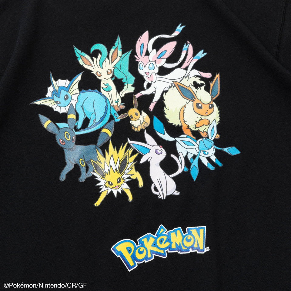 半袖 コットン Tシャツ Pokémon ポケモン ピカチュウ イーブイフレンズ ブラック レギュラーフィット - 14124672-S | NEW ERA ニューエラ公式オンラインストア