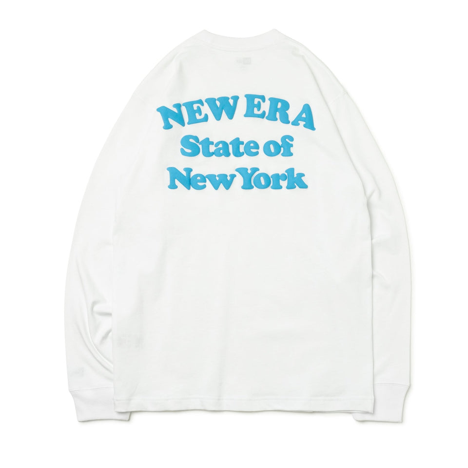 長袖 コットン ポケットTシャツ Puff Logo ホワイト × スレート レギュラーフィット - 13330942-S | NEW ERA ニューエラ公式オンラインストア