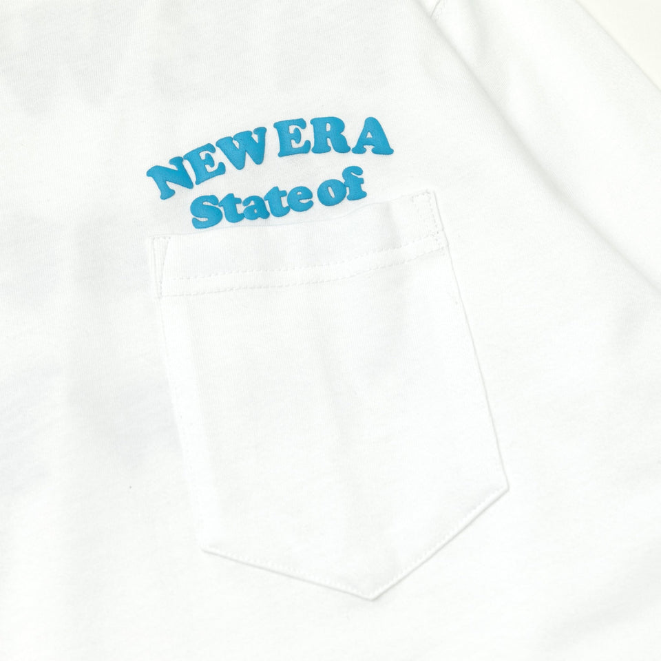 長袖 コットン ポケットTシャツ Puff Logo ホワイト × スレート レギュラーフィット - 13330942-S | NEW ERA ニューエラ公式オンラインストア