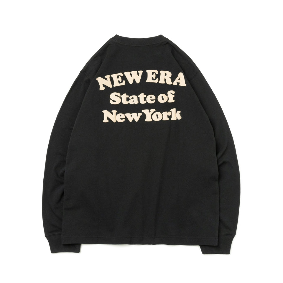 長袖 コットン ポケットTシャツ Puff Logo ブラック × ベージュ レギュラーフィット - 13330943-S | NEW ERA ニューエラ公式オンラインストア