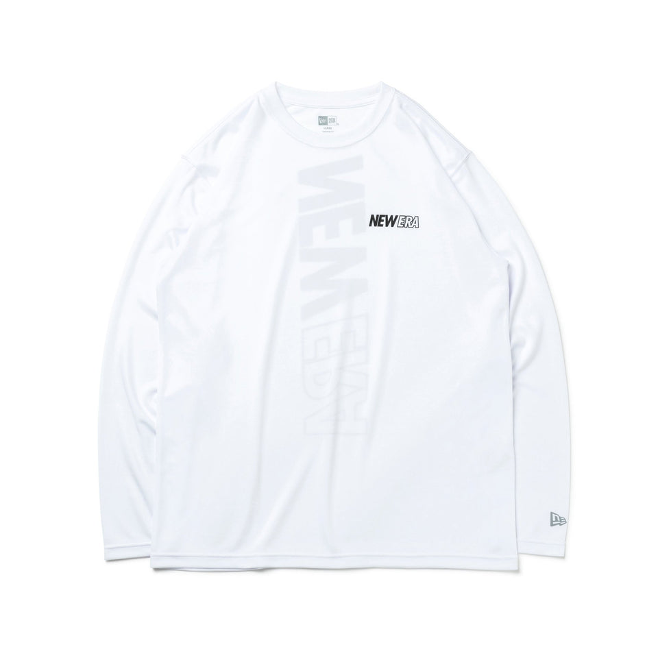 長袖 テック Tシャツ Rear Vertical Logo ホワイト × ブラック【 Performance Apparel 】 - 13755364-S | NEW ERA ニューエラ公式オンラインストア