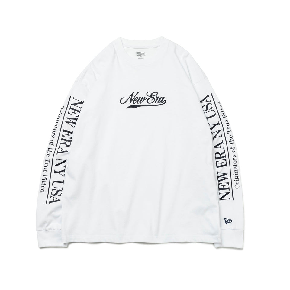 長袖 オーバーサイズド コットン Tシャツ Script Logo ホワイト - 13330994-S | NEW ERA ニューエラ公式オンラインストア