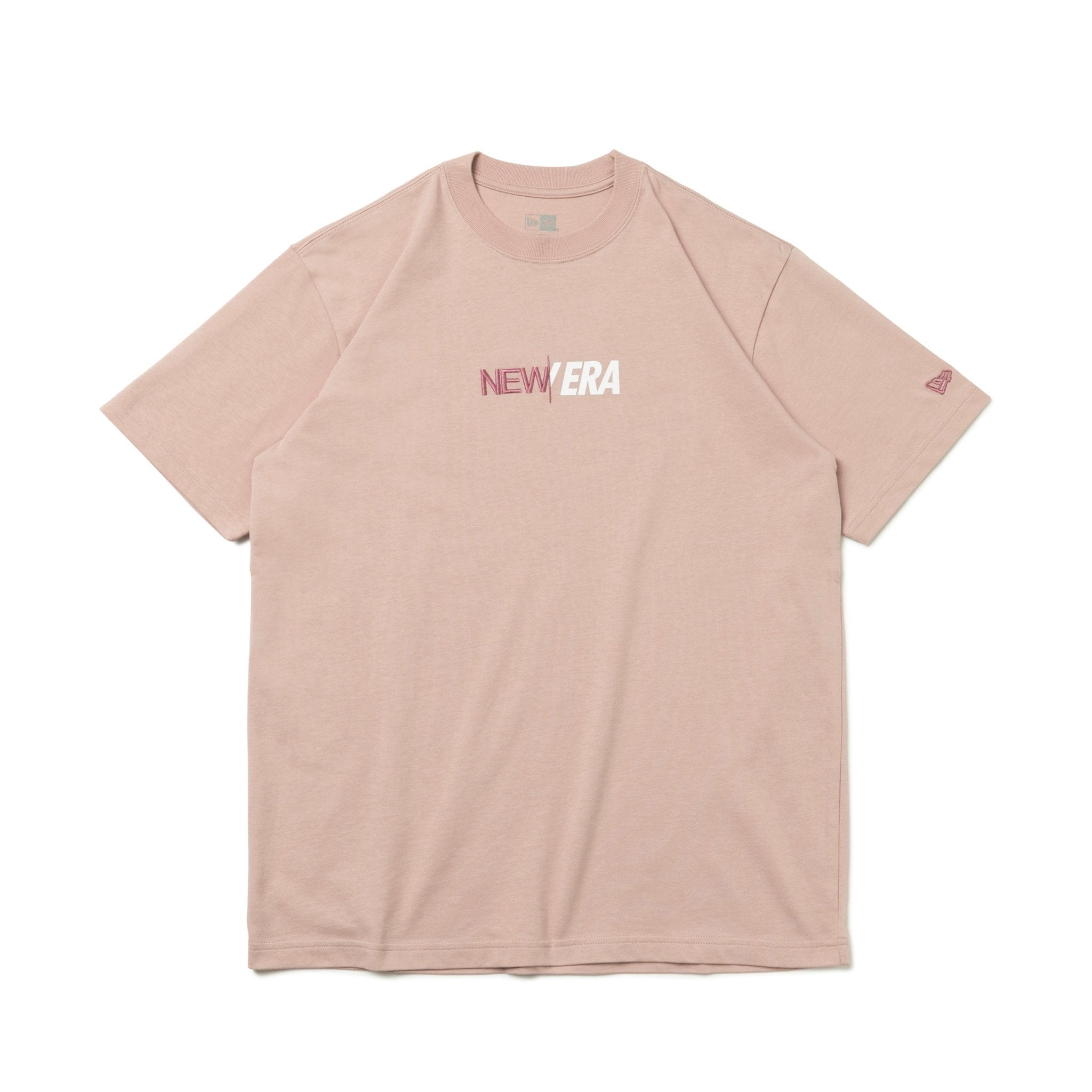半袖 コットン Tシャツ Split Logo ラスティーピンク × マルチ