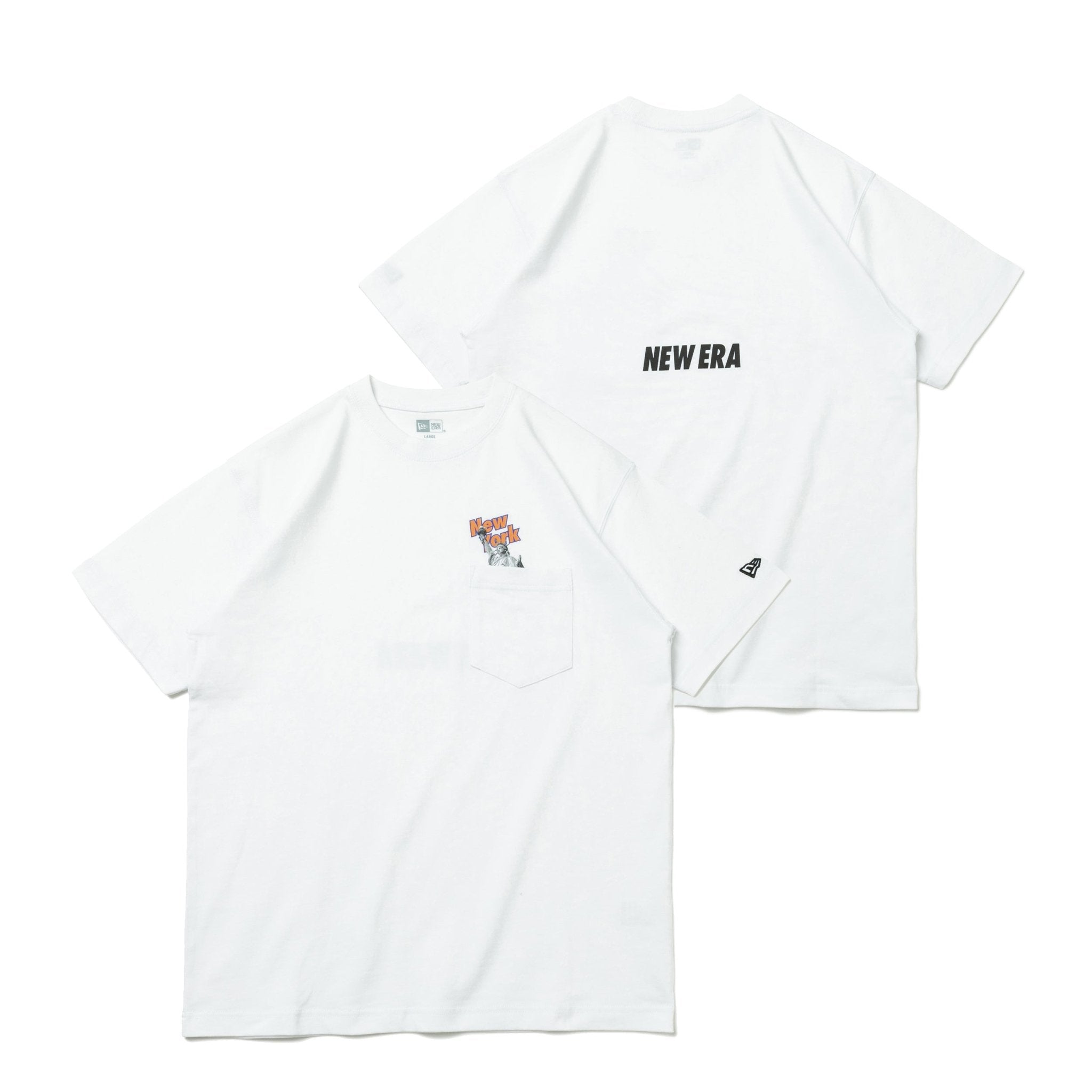 半袖 ポケット コットン Tシャツ Statue of Liberty ホワイト