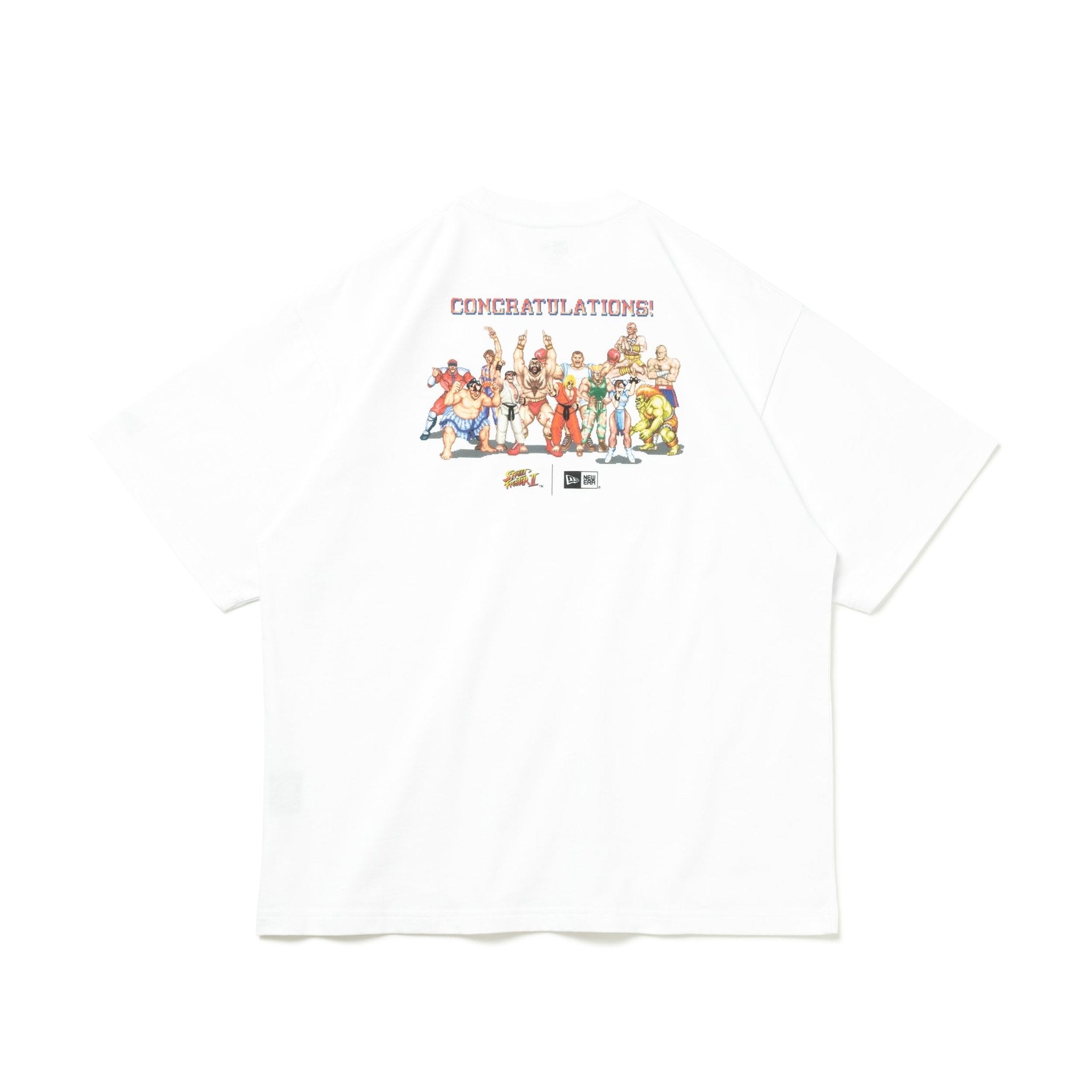 半袖 オーバーサイズド コットン Tシャツ STREET FIGHTER II ストリートファイターII CONGRATULATIONS ホワイト 3
