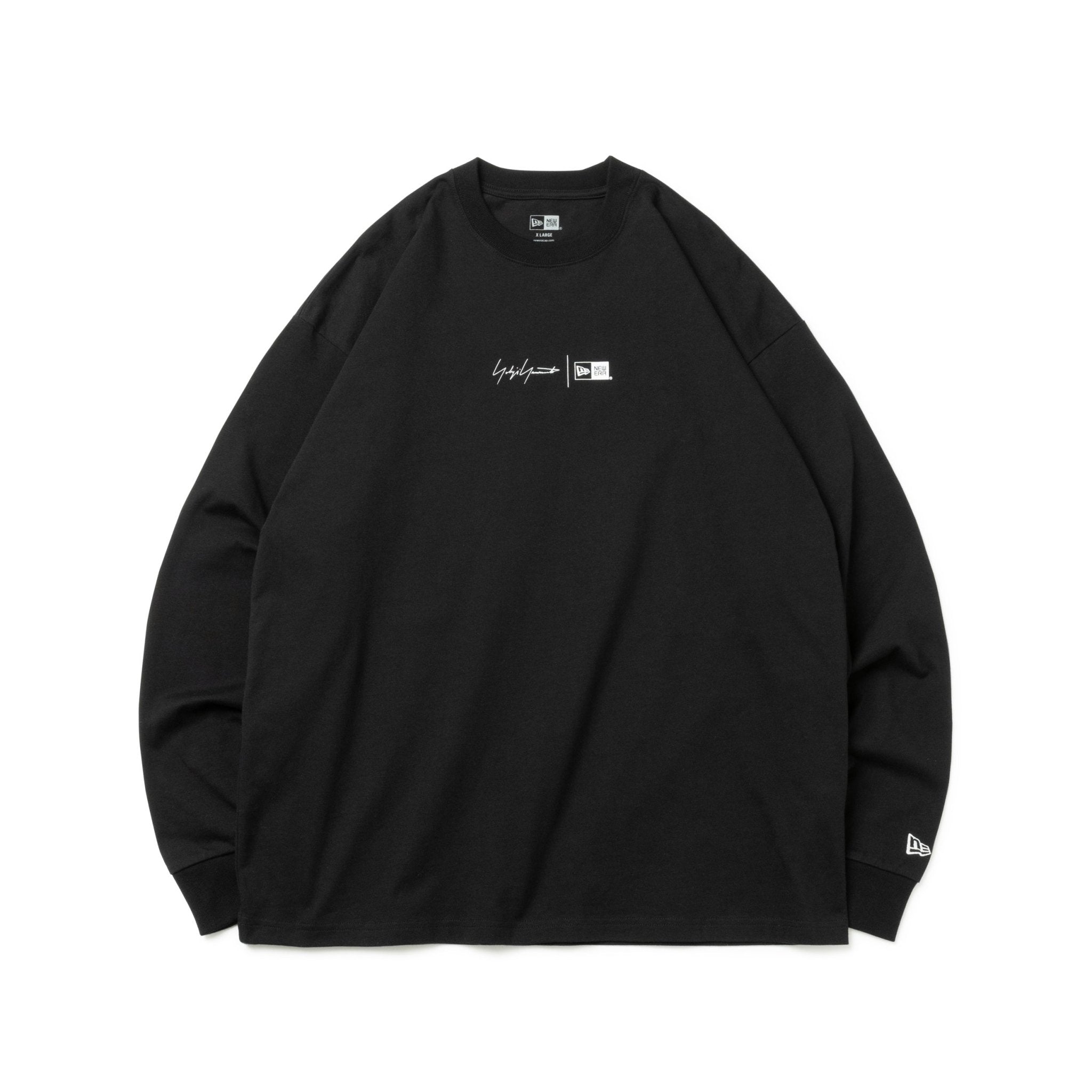 オーバーサイズド 長袖 コットン Tシャツ Yohji Yamamoto FW23 シグネチャーロゴ Yモチーフ ブラック