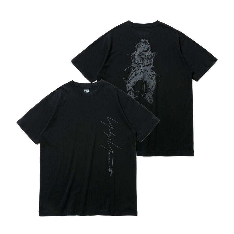 半袖 コットン Tシャツ Yohji Yamamoto SS21 シグネチャーロゴ アートワーク ブラック レギュラーフィット - 12736988-S | NEW ERA ニューエラ公式オンラインストア
