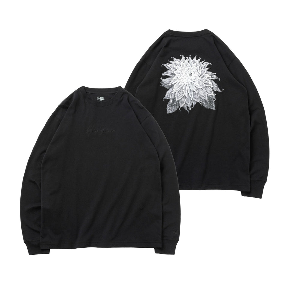 長袖 コットン Tシャツ Yohji Yamamoto SS23 ダリア ブラック ...