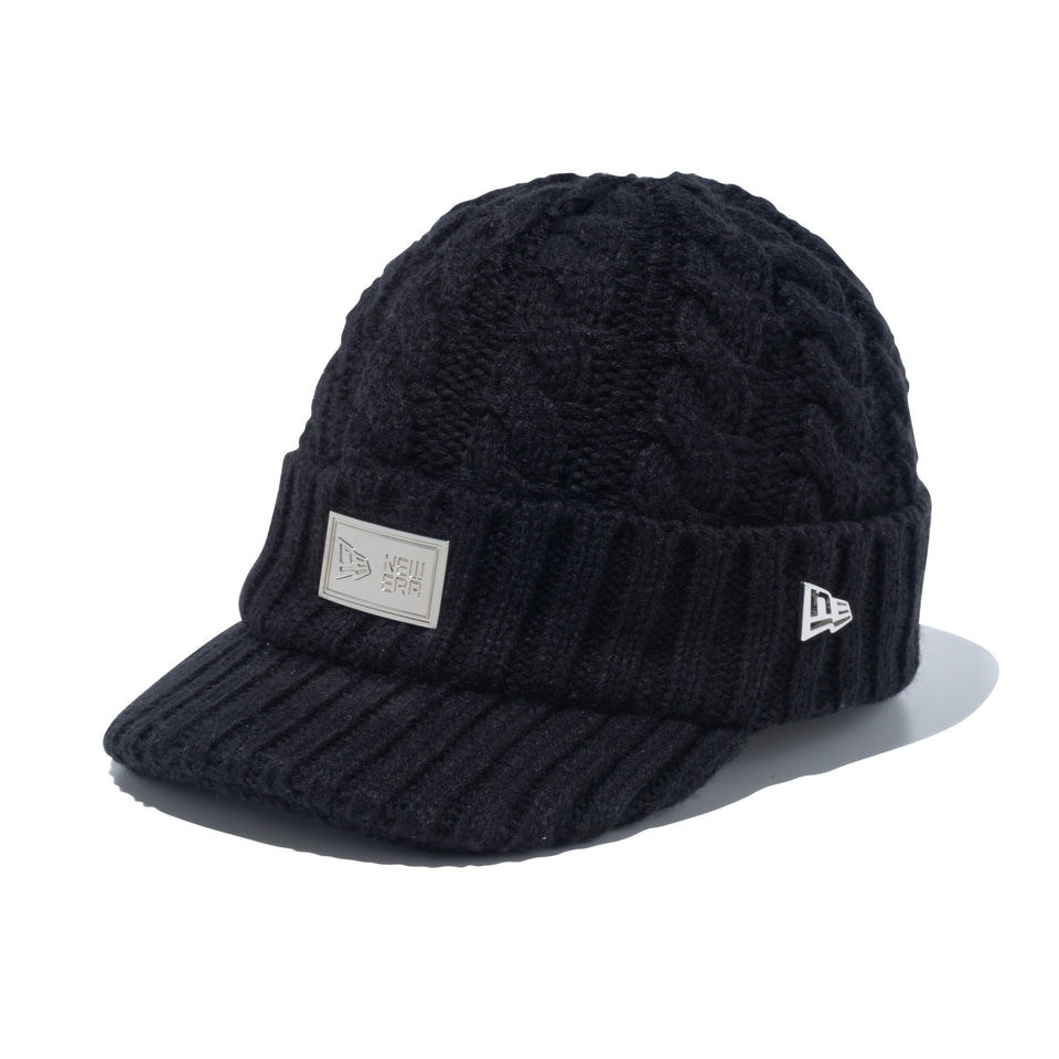 【ゴルフ】 バイザーニット Visor Knit ボックスロゴ シルバーメタルプレート ブラック - 13762895-OSFM | NEW ERA ニューエラ公式オンラインストア