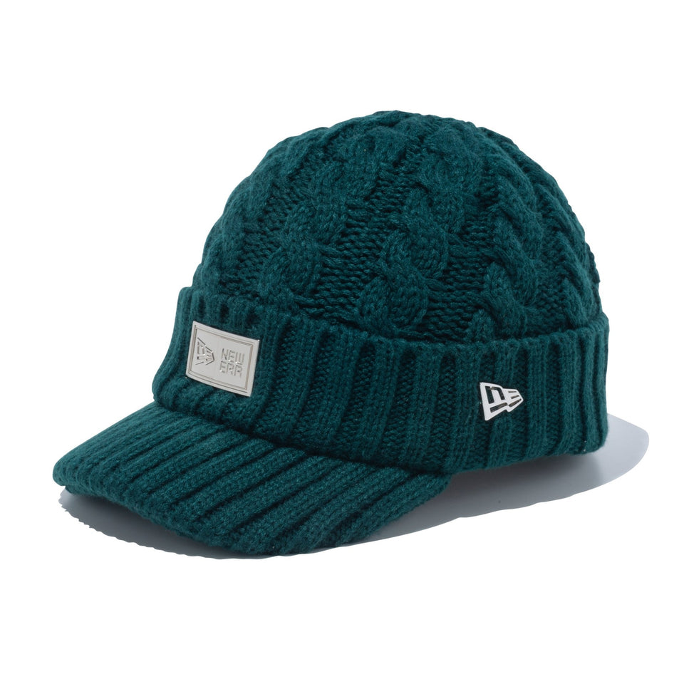 【ゴルフ】 バイザーニット Visor Knit ボックスロゴ シルバーメタルプレート ブリティッシュグリーン - 13762896-OSFM | NEW ERA ニューエラ公式オンラインストア