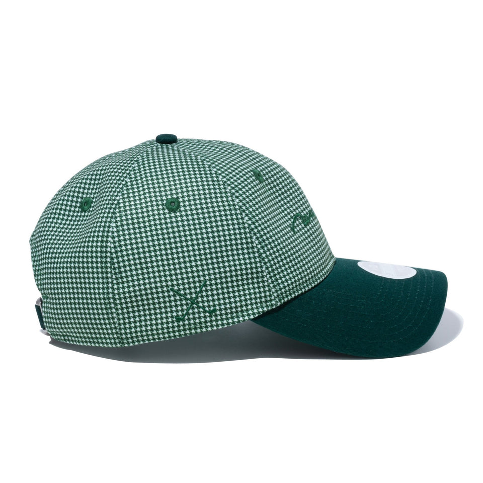 【ゴルフ】WOMEN'S 9TWENTY ロングバイザー Houndstooth ハウンズトゥース スクリプトロゴ グリーンハウンズトゥース ダークグリーンバイザー - 13517821-OSFM | NEW ERA ニューエラ公式オンラインストア