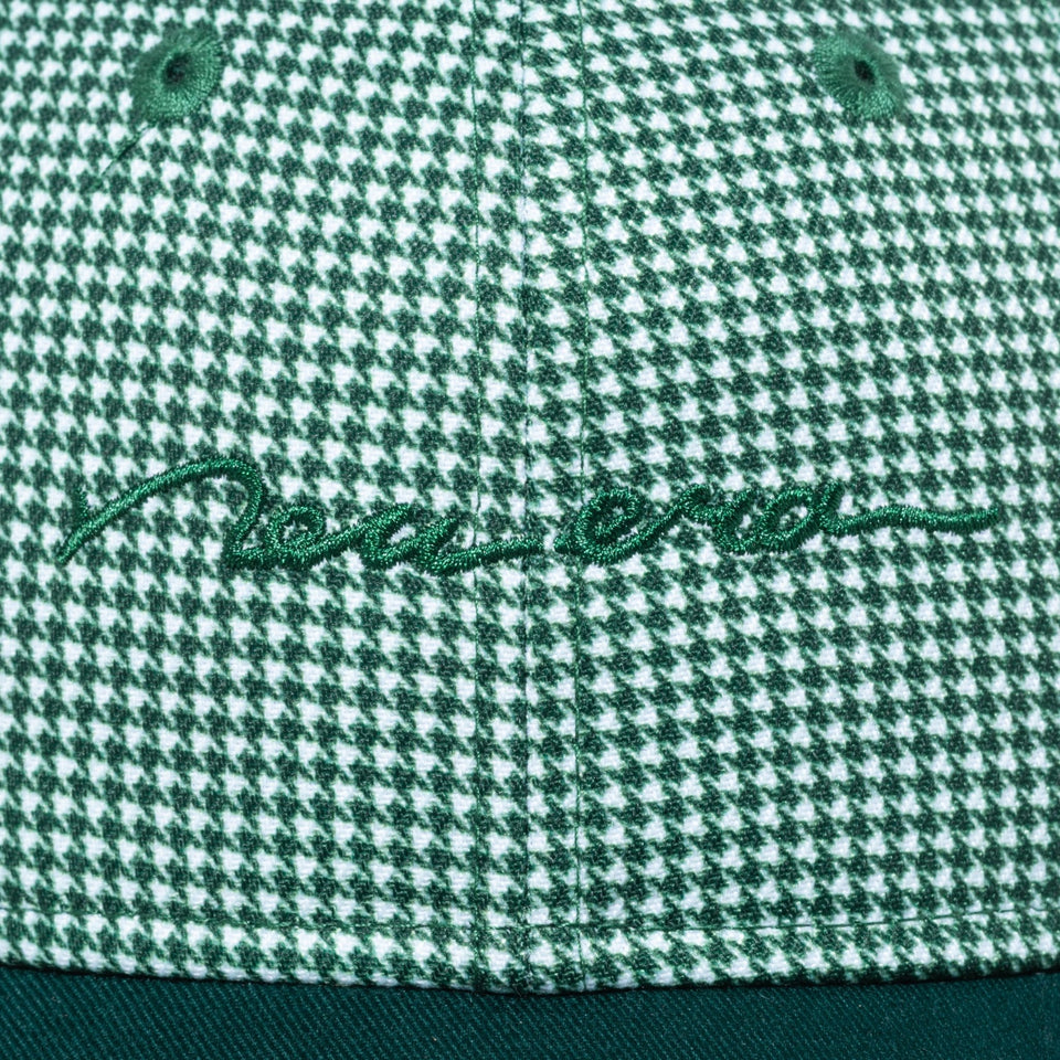 【ゴルフ】WOMEN'S 9TWENTY ロングバイザー Houndstooth ハウンズトゥース スクリプトロゴ グリーンハウンズトゥース ダークグリーンバイザー - 13517821-OSFM | NEW ERA ニューエラ公式オンラインストア
