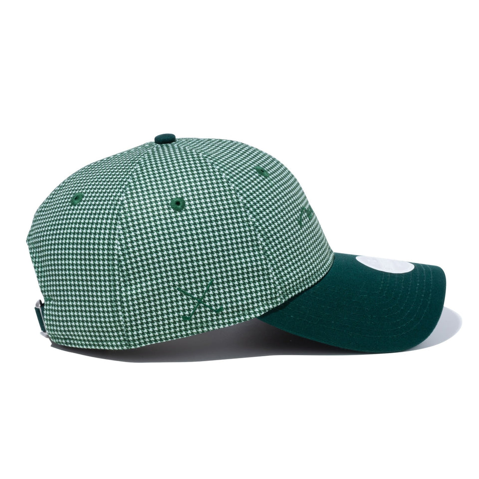【ゴルフ】WOMEN'S 9TWENTY ロングバイザー Houndstooth ハウンズトゥース スクリプトロゴ グリーンハウンズトゥース ダークグリーンバイザー - 13517821-OSFM | NEW ERA ニューエラ公式オンラインストア