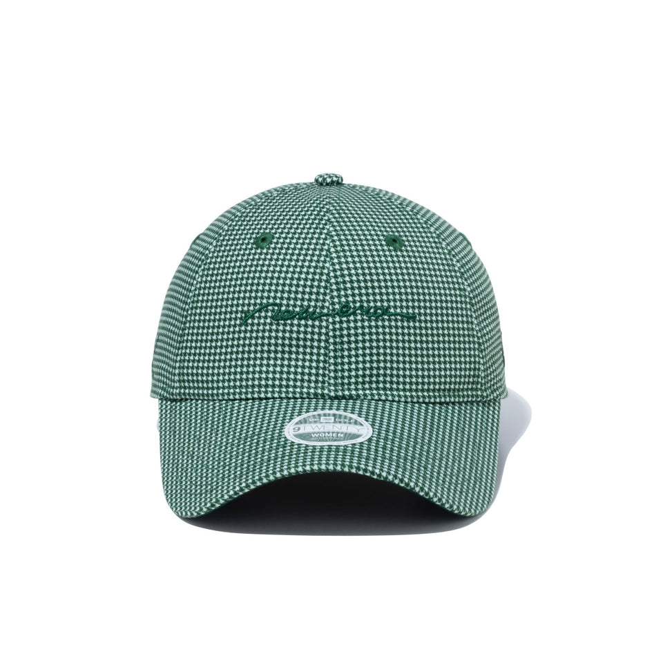 【ゴルフ】WOMEN'S 9TWENTY ロングバイザー Houndstooth ハウンズトゥース スクリプトロゴ グリーン - 13517822-OSFM | NEW ERA ニューエラ公式オンラインストア