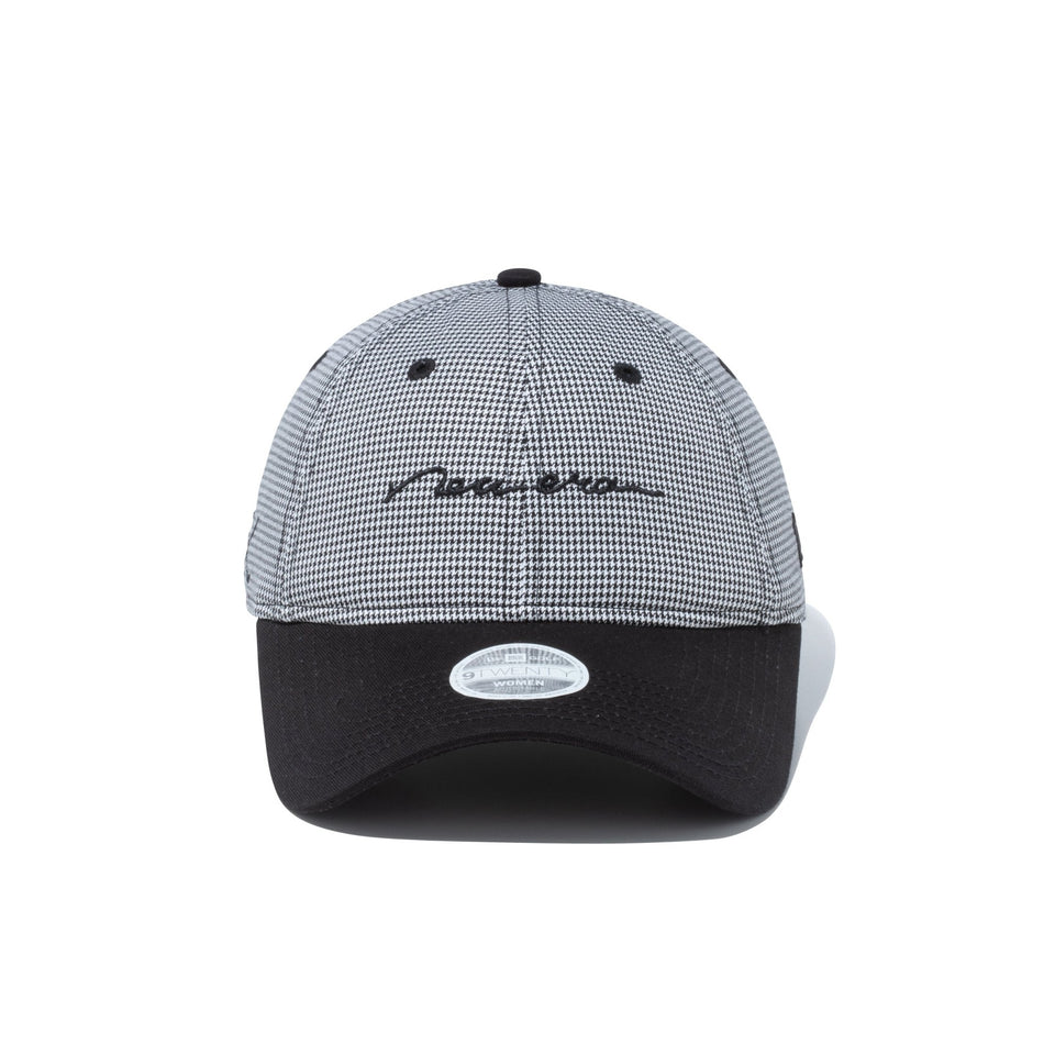 【ゴルフ】WOMEN'S 9TWENTY ロングバイザー Houndstooth ハウンズトゥース スクリプトロゴ ブラックハウンズトゥース ブラックバイザー - 13517823-OSFM | NEW ERA ニューエラ公式オンラインストア