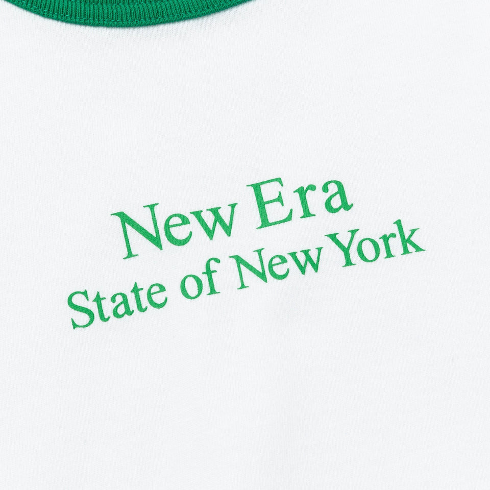 Women's 半袖 ミニ コットン Tシャツ Ringer Tee ホワイト/グリーン - 14121815-S | NEW ERA ニューエラ公式オンラインストア