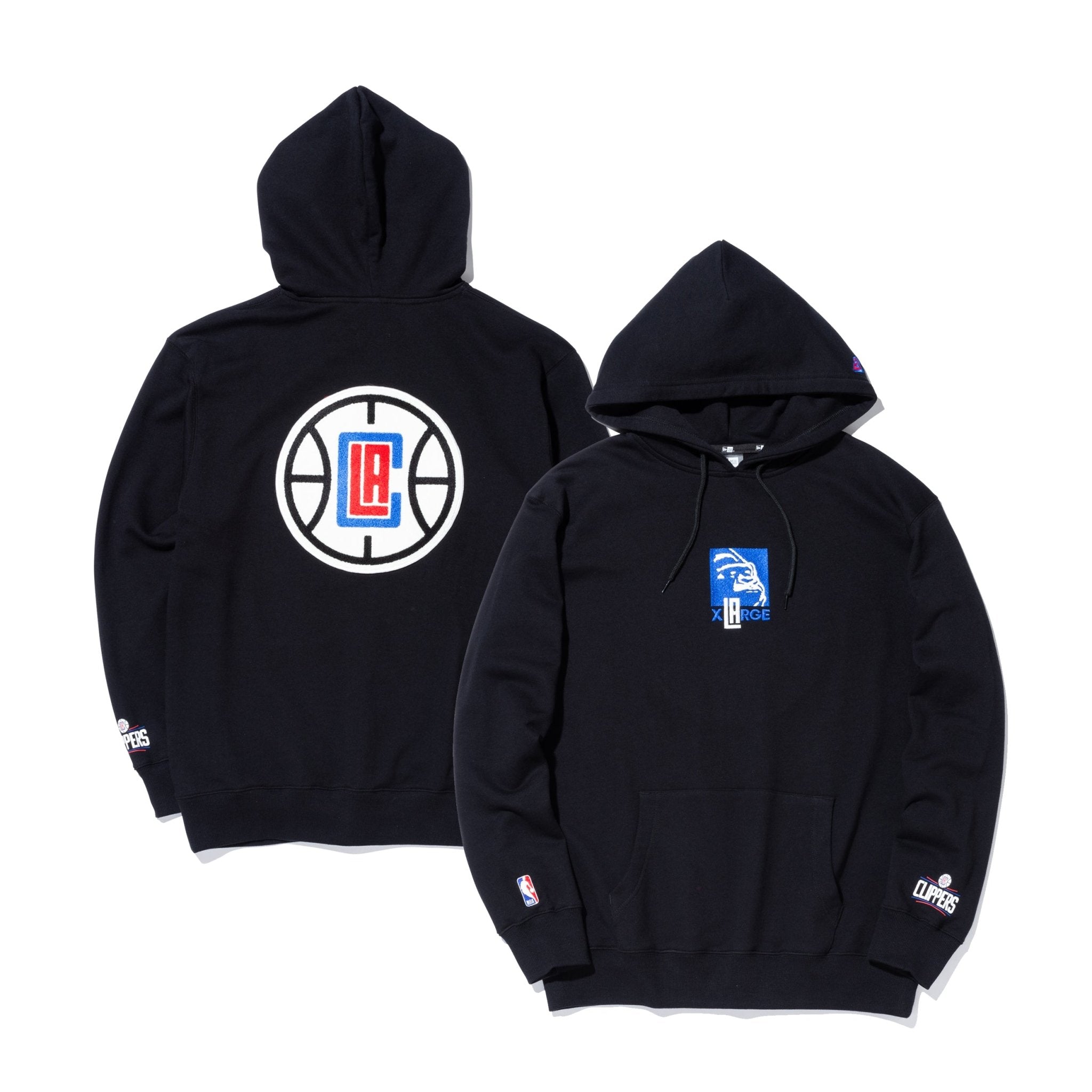 裏毛 スウェット プルオーバーフーディー XLARGE x NBA ロサンゼルス・クリッパーズ ブラック