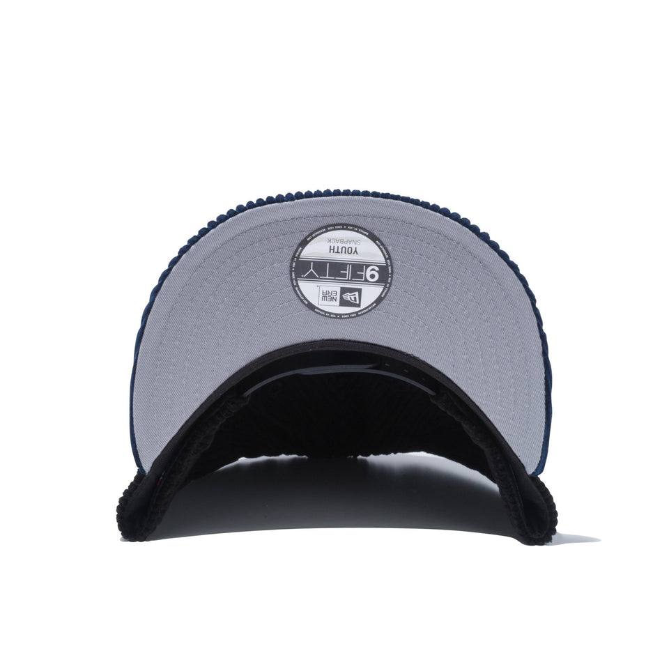 Youth 9FIFTY ニューヨーク・ヤンキース コーデュロイ ブラック ネイビーバイザー - 12540988-YTH | NEW ERA ニューエラ公式オンラインストア