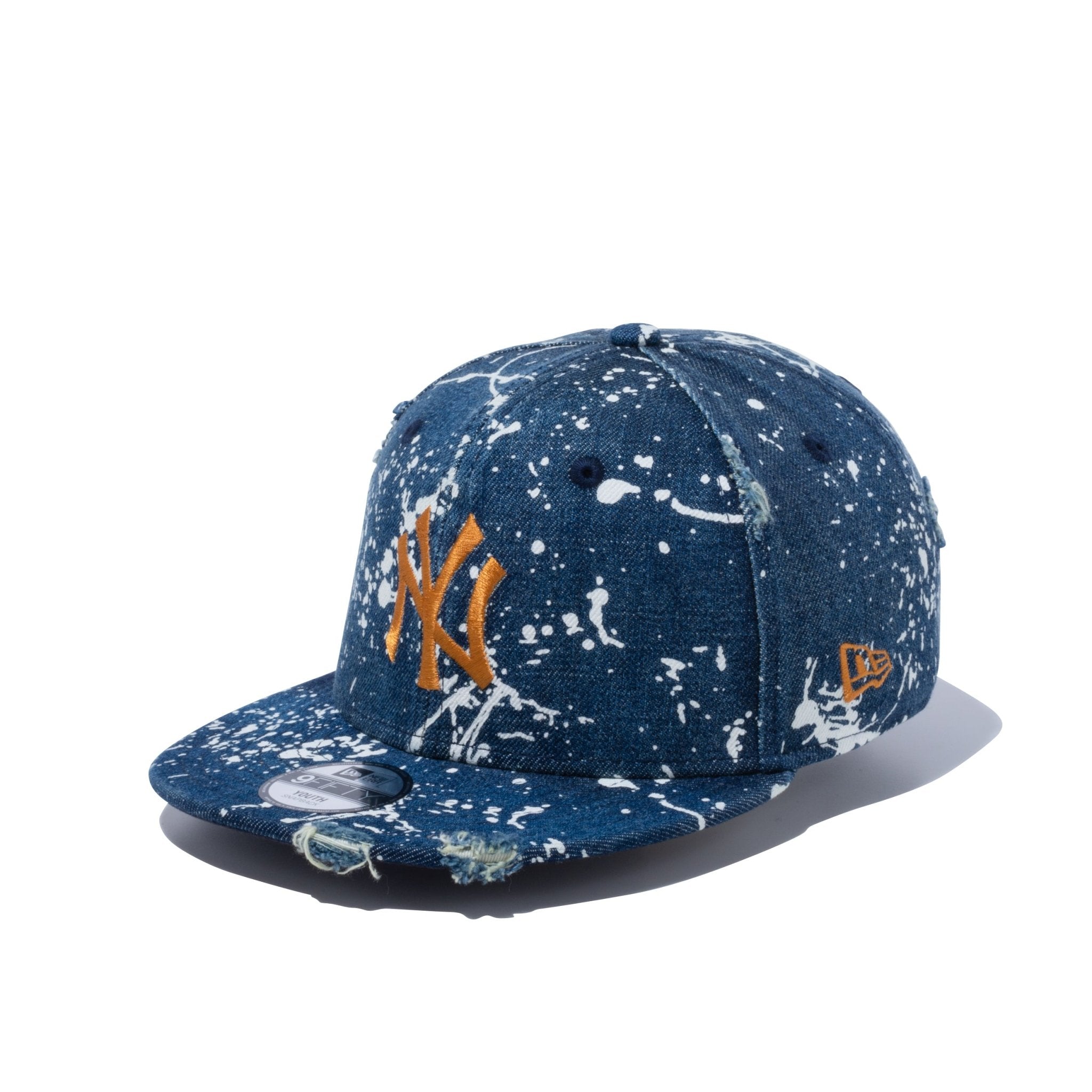ニューエラ ヤンキース ダメージドデニム　ユーズド　ペンキ スプラッシュペイント youth-9fifty-damaged-denim-