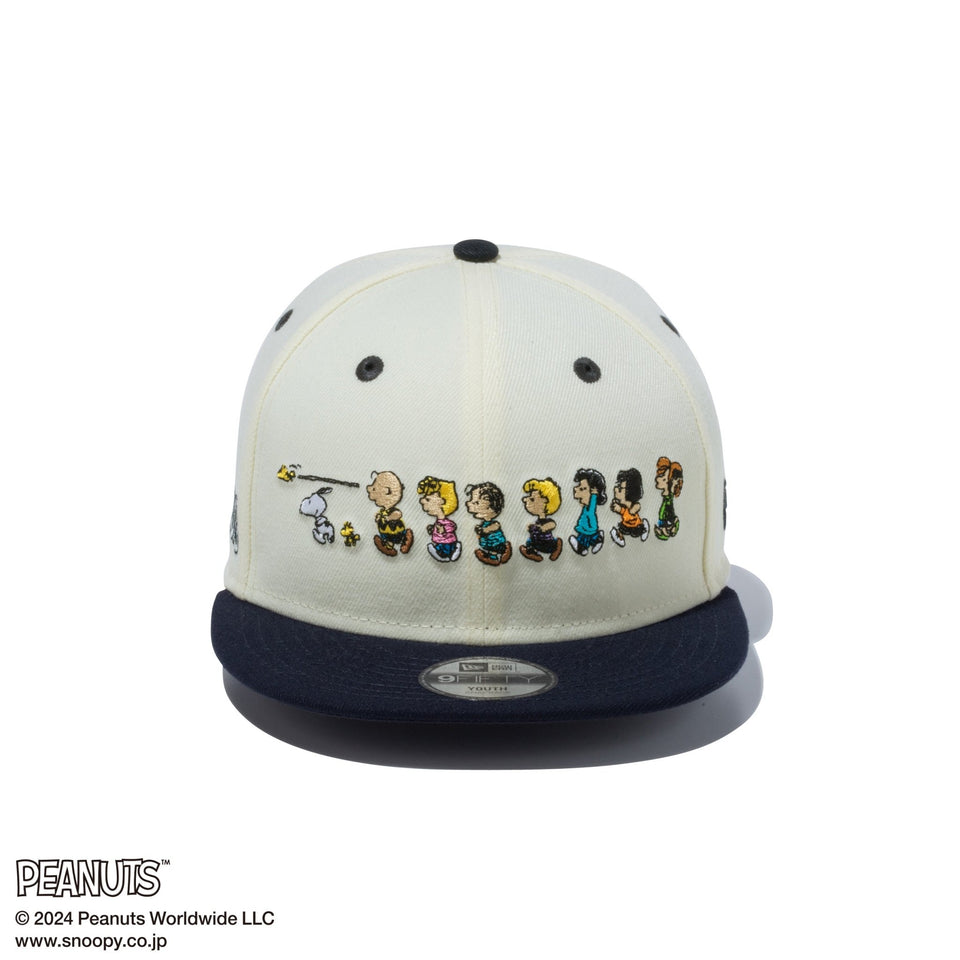 Youth 9FIFTY PEANUTS ピーナッツ フレンズ クロームホワイト ネイビーバイザー - 14124288-YTH | NEW ERA ニューエラ公式オンラインストア