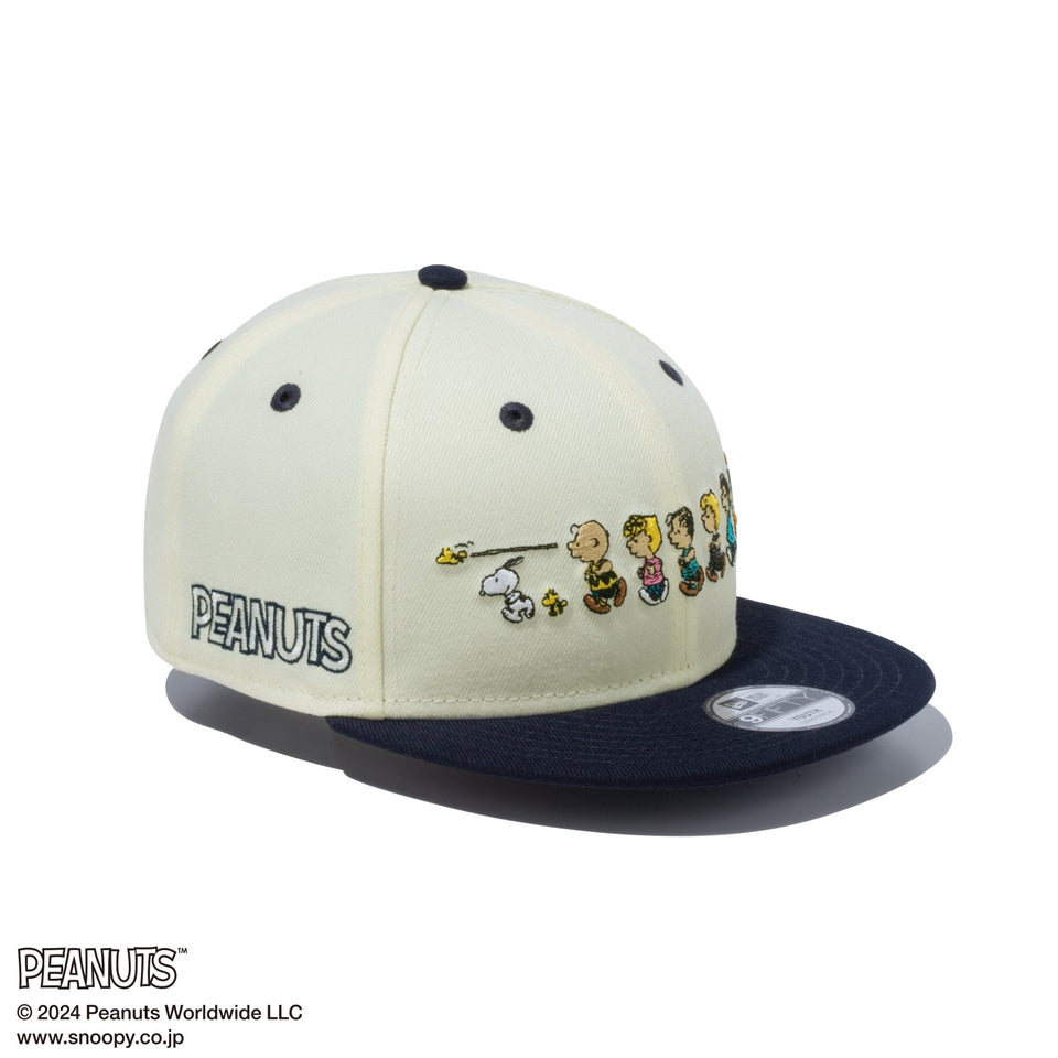 Youth 9FIFTY PEANUTS ピーナッツ フレンズ クロームホワイト ネイビーバイザー - 14124288-YTH | NEW ERA ニューエラ公式オンラインストア