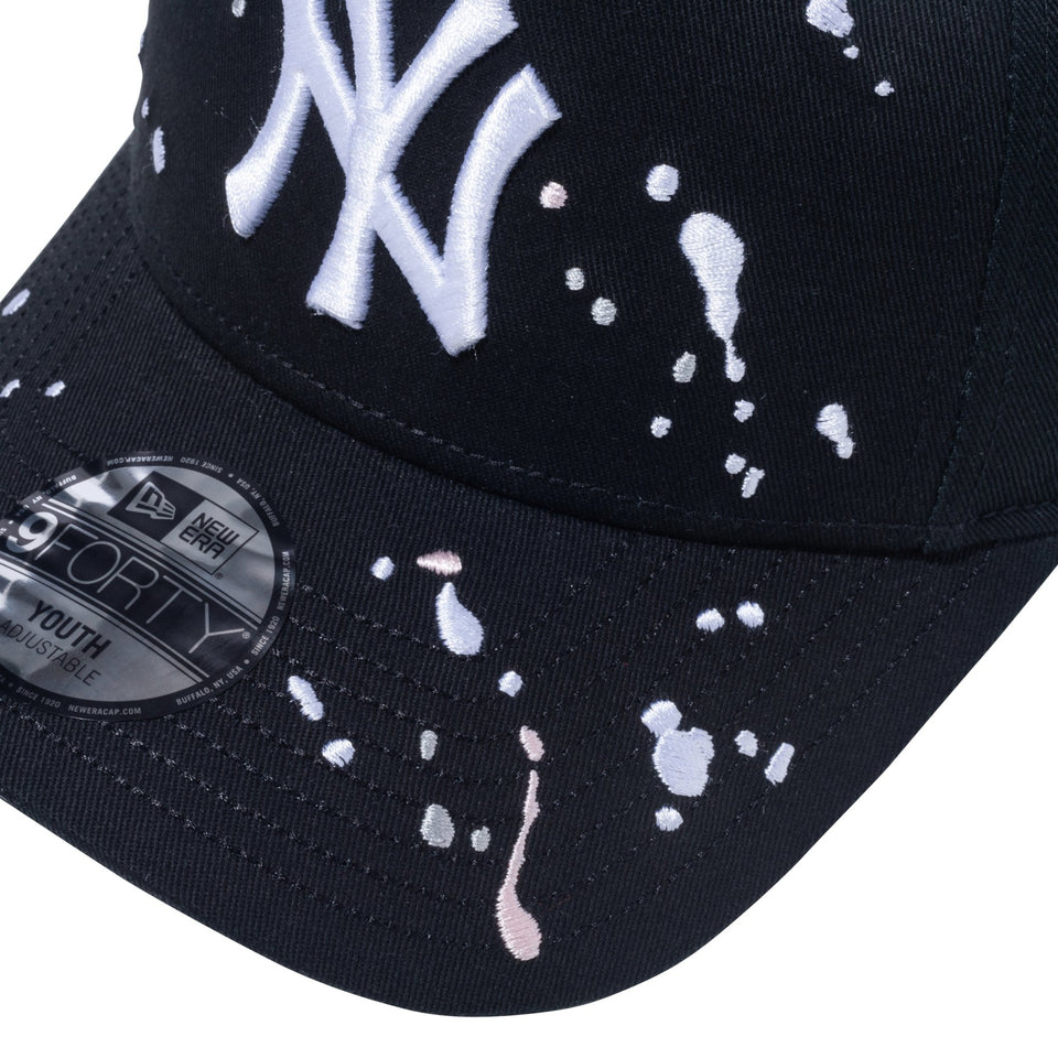 Youth 9FORTY A-Frame Splash Embroidery スプラッシュエンブロイダリー ニューヨーク・ヤンキース ブラック - 13327508-YTH | NEW ERA ニューエラ公式オンラインストア