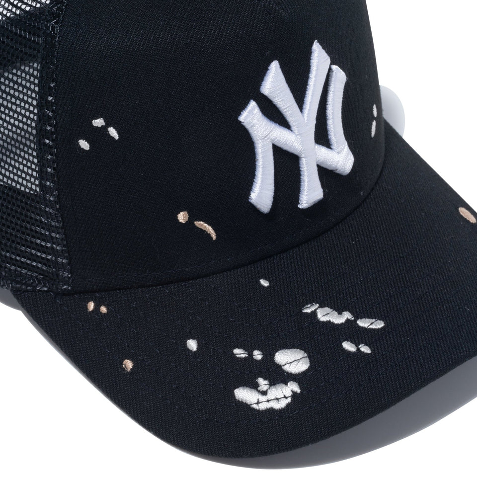 Youth 9FORTY A-Frame トラッカー Splash Embroidery ニューヨーク・ヤンキース ブラック/ブラックメッシュ - 13762786-YTH | NEW ERA ニューエラ公式オンラインストア