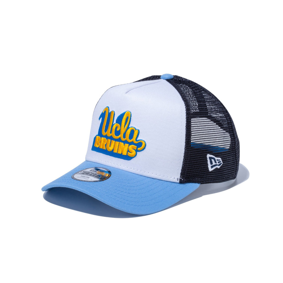 Youth 9FORTY A-Frame トラッカー UCLA スクリプトロゴ ホワイト スカイブルー ネイビー × メリットゴールド マリンブルー - 13529412-YTH | NEW ERA ニューエラ公式オンラインストア