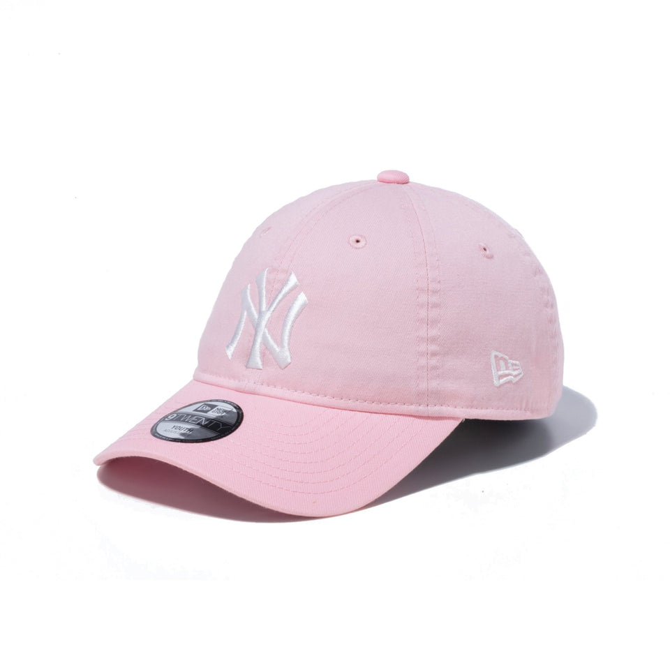 Youth 9TWENTY ウォッシュドコットン ニューヨーク・ヤンキース ピンク × ホワイト ハンドウォッシャブル - 13565796-YTH | NEW ERA ニューエラ公式オンラインストア