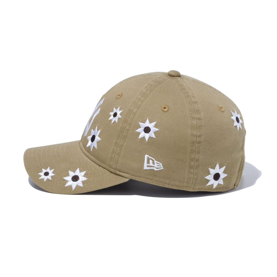 Youth 9TWENTY MLB Flower Embroidery ニューヨーク・ヤンキース カーキ - 13762817-YTH | NEW ERA ニューエラ公式オンラインストア