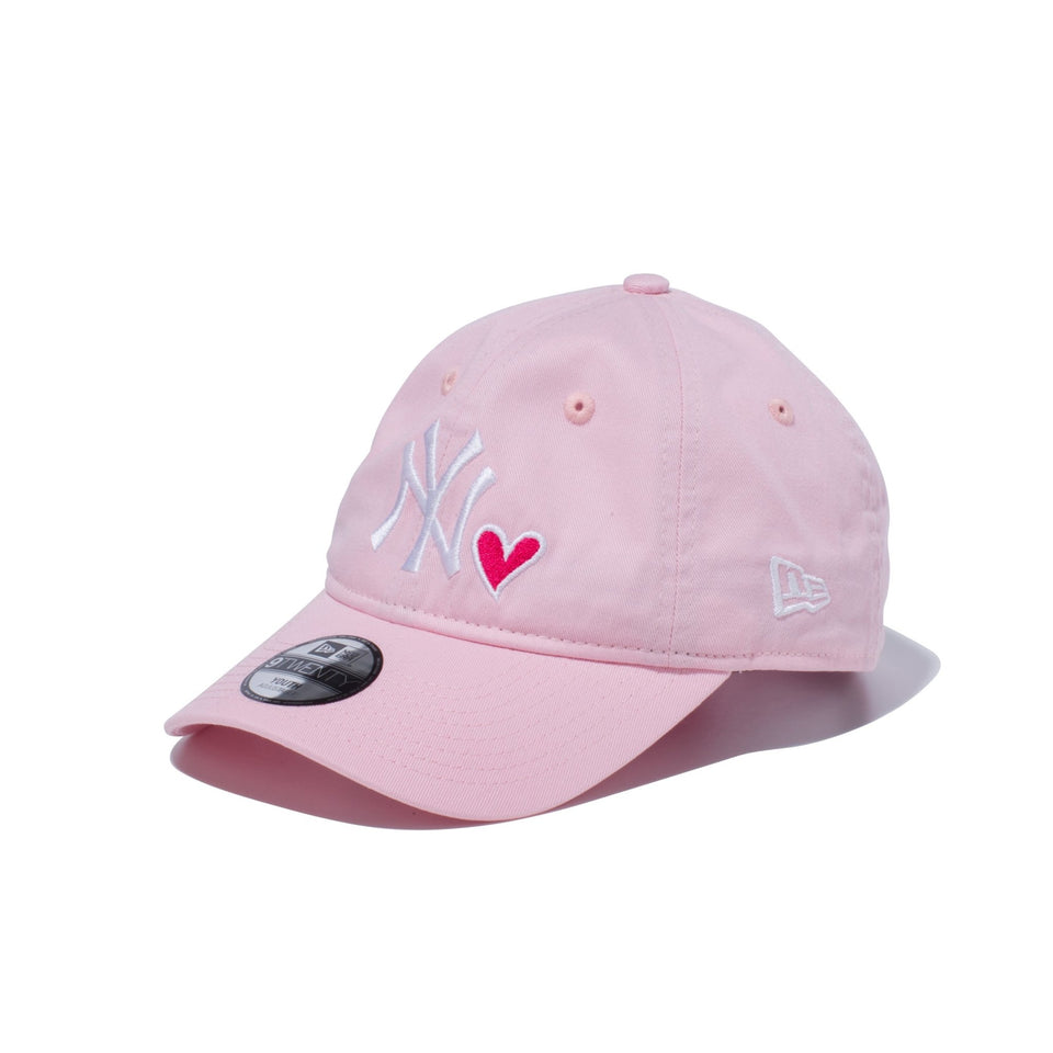 Youth 9TWENTY With Heart ニューヨーク・ヤンキース ピンク × スノーホワイト / ストロベリー - 12325582-OSFA | NEW ERA ニューエラ公式オンラインストア