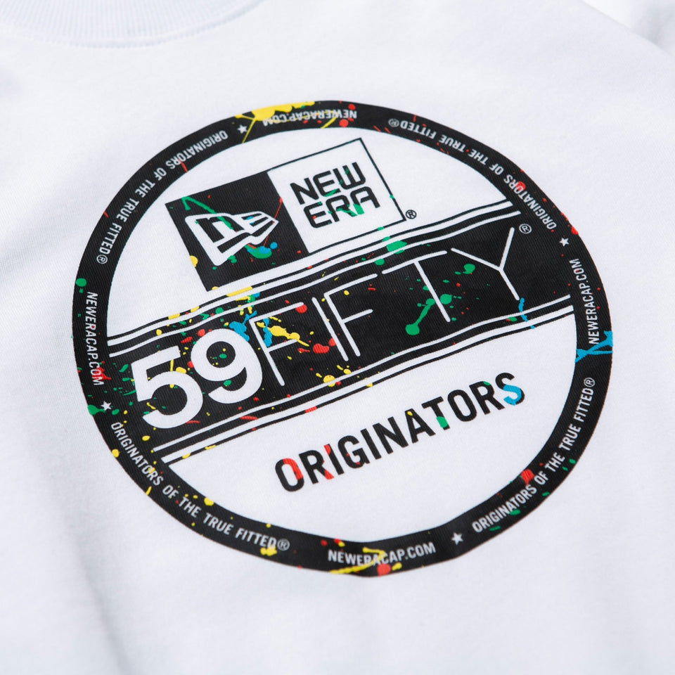 Youth 長袖 コットン Tシャツ スプラッシュペイント バイザーステッカーロゴ ホワイト - 12542568-130 | NEW ERA ニューエラ公式オンラインストア