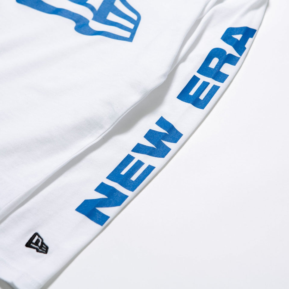 Youth 長袖 コットン Tシャツ フラッグロゴ ホワイト × ブルー - 12542571-130 | NEW ERA ニューエラ公式オンラインストア