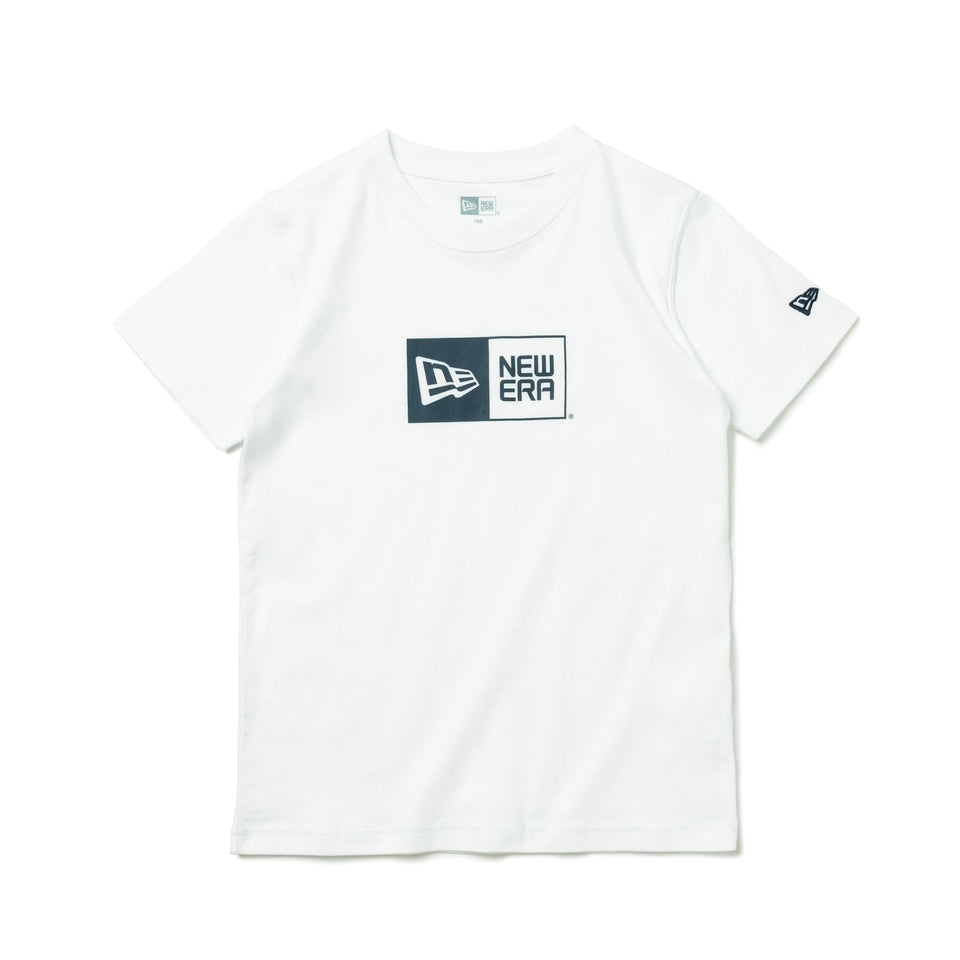 Youth 半袖 コットン Tシャツ Box Logo ボックスロゴ ホワイト × ネイビー - 13516689-130 | NEW ERA ニューエラ公式オンラインストア