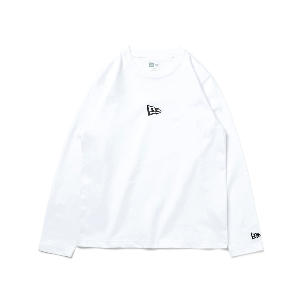 Youth 長袖 コットン Tシャツ Flag Logo Mini ホワイト レギュラーフィット - 13755265-130 | NEW ERA ニューエラ公式オンラインストア