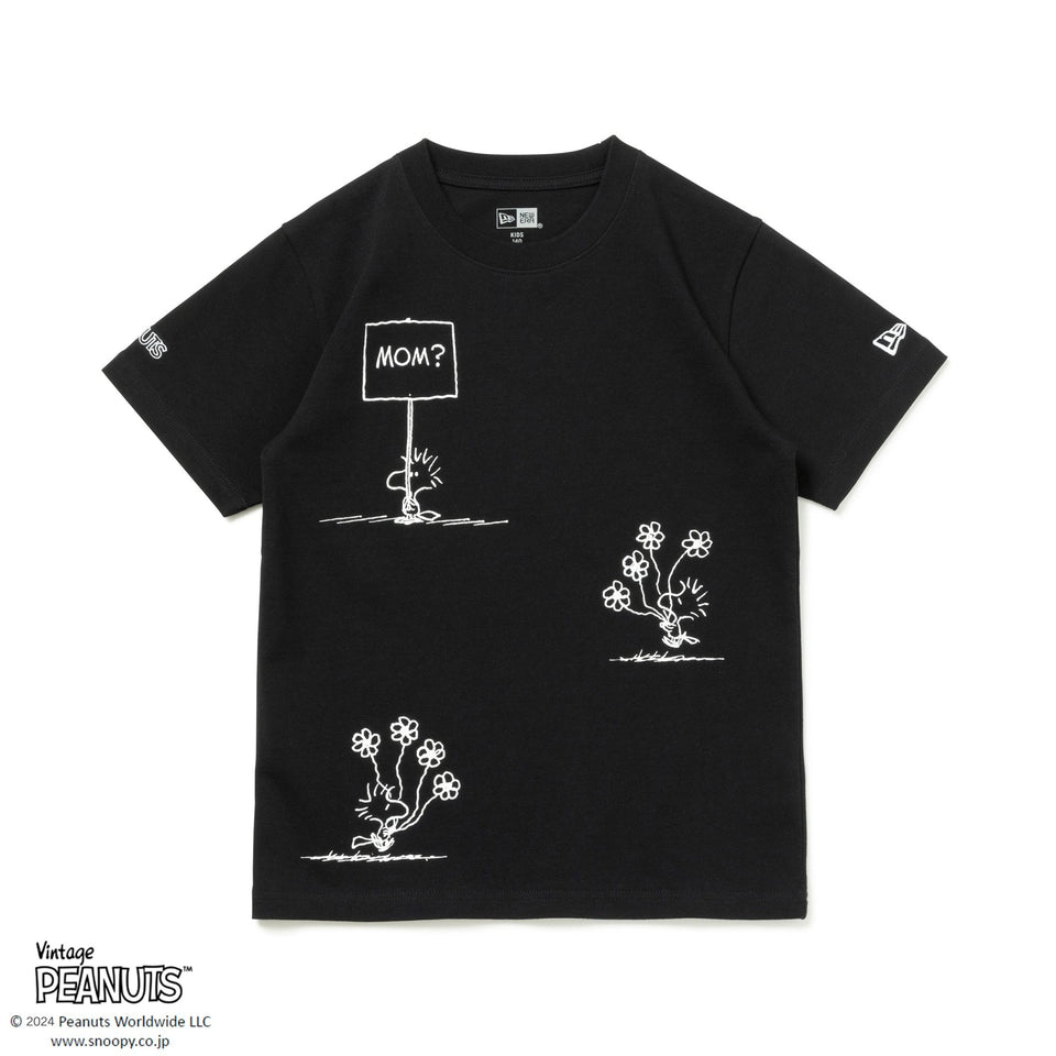 Youth 半袖 コットンTシャツ PEANUTS ピーナッツ ウッドストック ブラック - 14124662-130 | NEW ERA ニューエラ公式オンラインストア