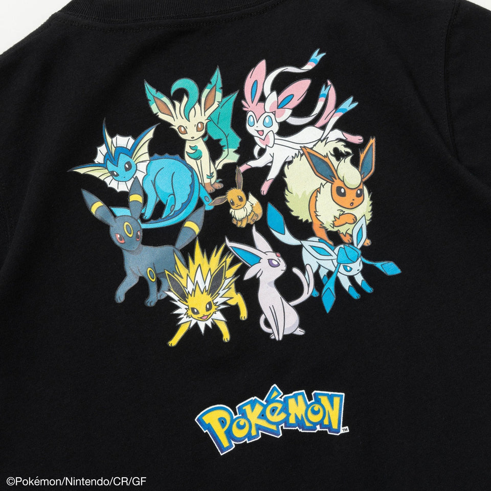 Youth 半袖 コットン Tシャツ Pokémon ポケモン ピカチュウ イーブイフレンズ ブラック - 14124542-130 | NEW ERA ニューエラ公式オンラインストア