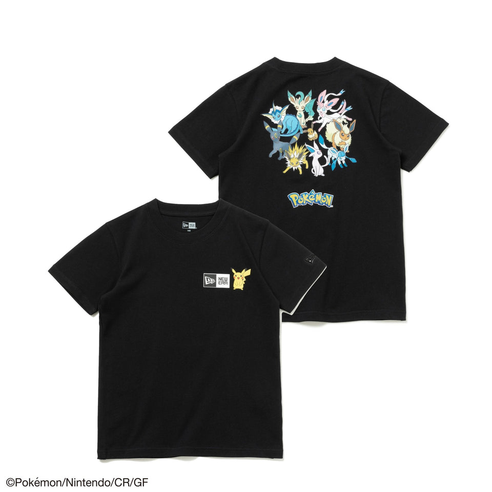 Youth 半袖 コットン Tシャツ Pokémon ポケモン ピカチュウ イーブイフレンズ ブラック - 14124542-130 | NEW ERA ニューエラ公式オンラインストア